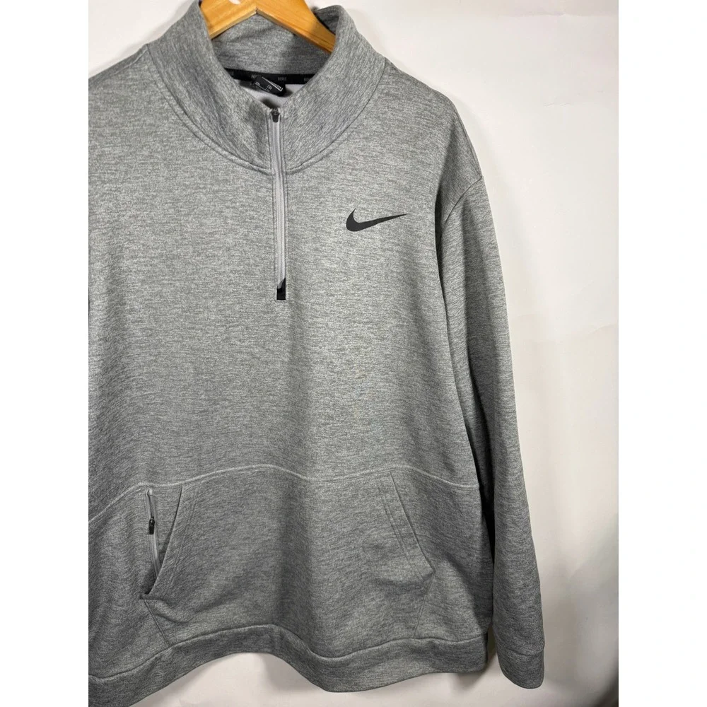Nike Dri-FIT Mens XXL Grey Heather Quarter Zip Pullover‎ Standard Fit Sweatshirt